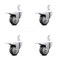 Service Caster 3 Inch Thermoplastic Rubber 3/4 Inch Square Stem Caster Set Total Lock Brake SCC SCC-SQTTL20S314-TPRB-34-4 - alternate 1
